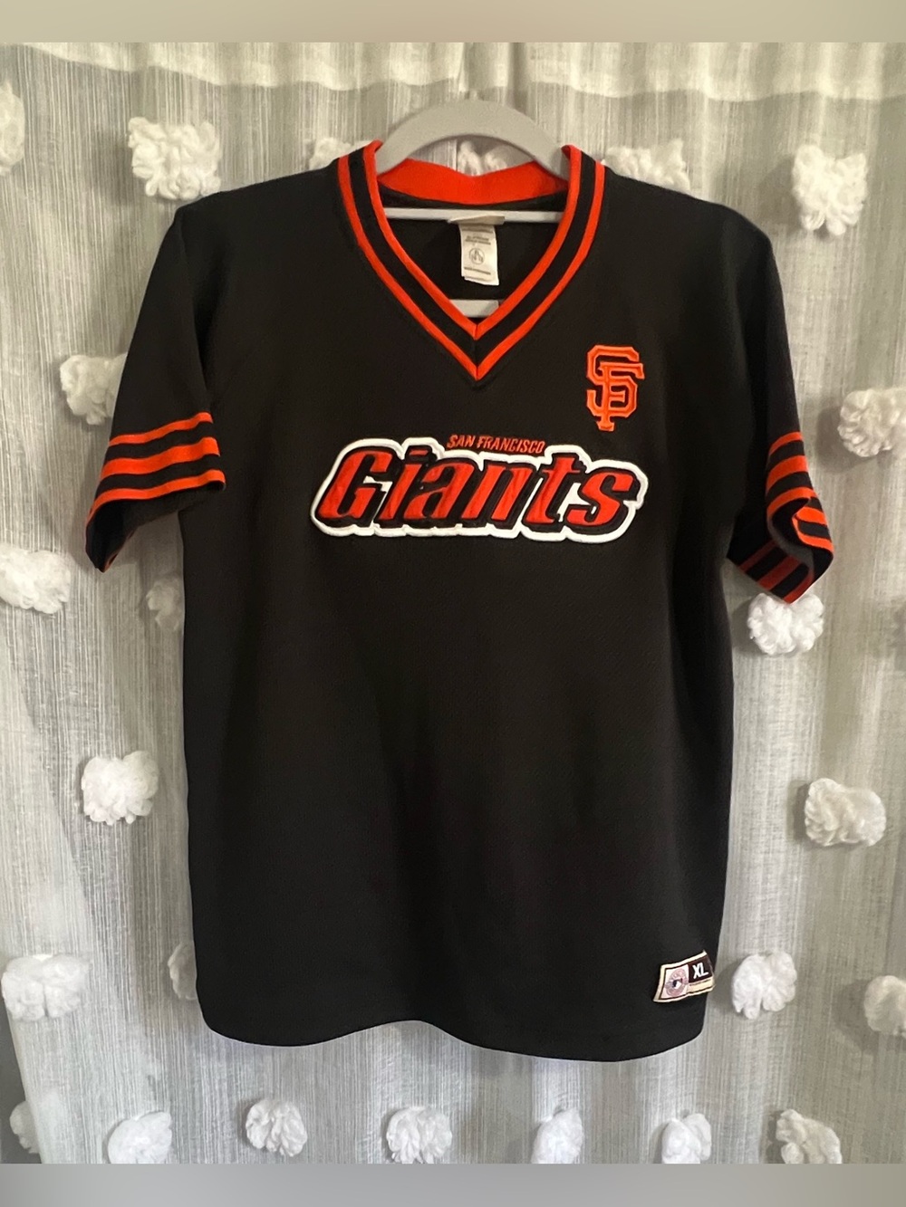 San Francisco Giants Kids Black & Orange Baseball Tee